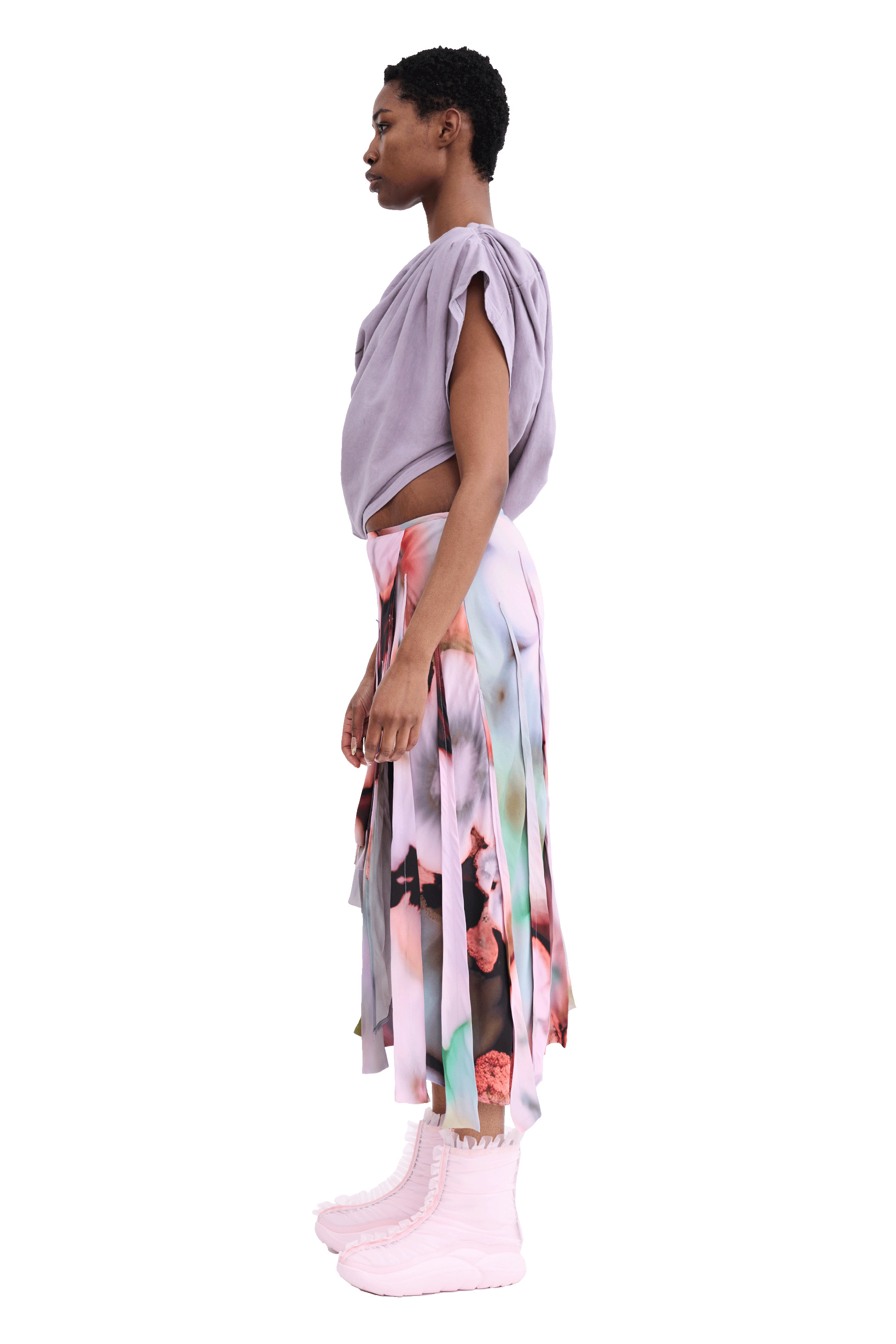 MAUVE EVA DRAPED TEE - 6