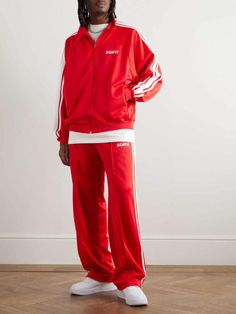 SAINT M×××××× Logo-Embroidered Striped Jersey Track Jacket outlook