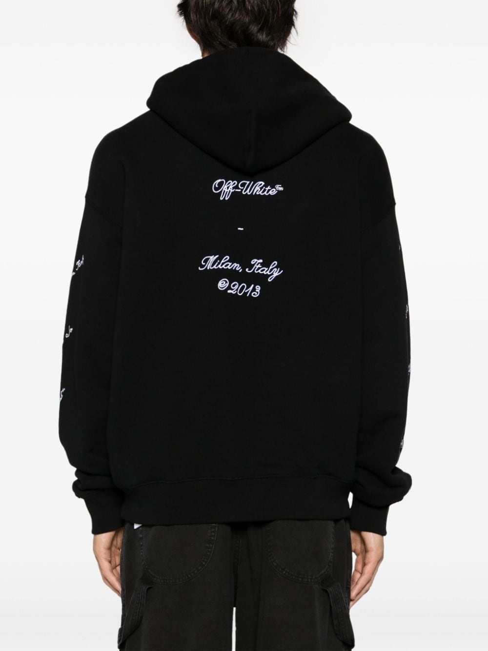 logo-embroidered cotton hoodie - 4