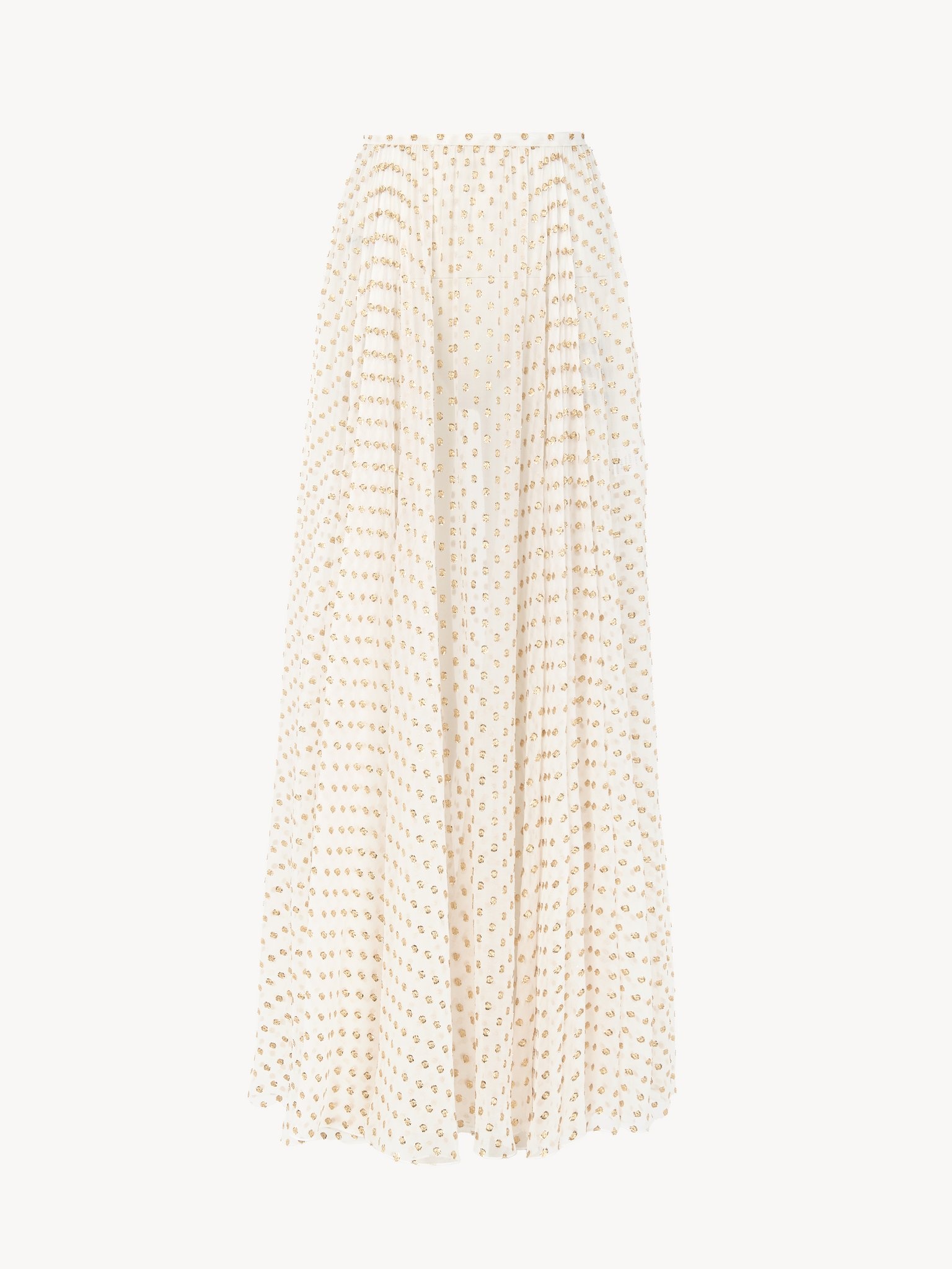GATHERED MAXI SKIRT IN SILK JACQUARD & LUREX - 2