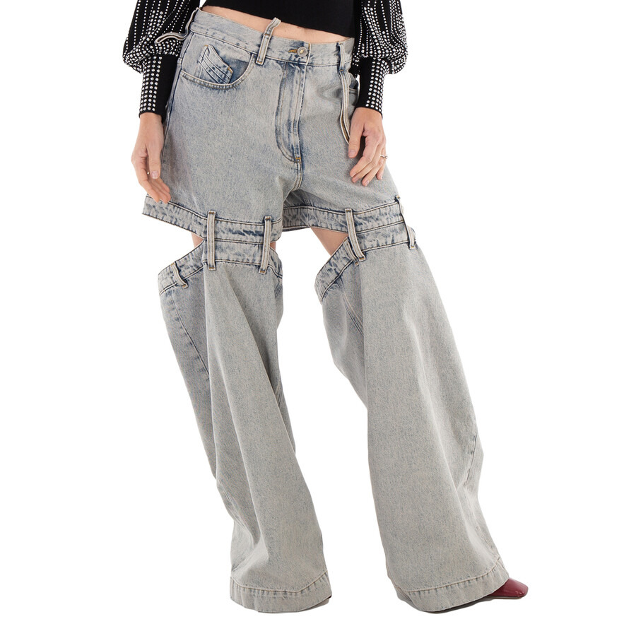 The Attico Ladies Grey Denim Ashton Long Pants - 5