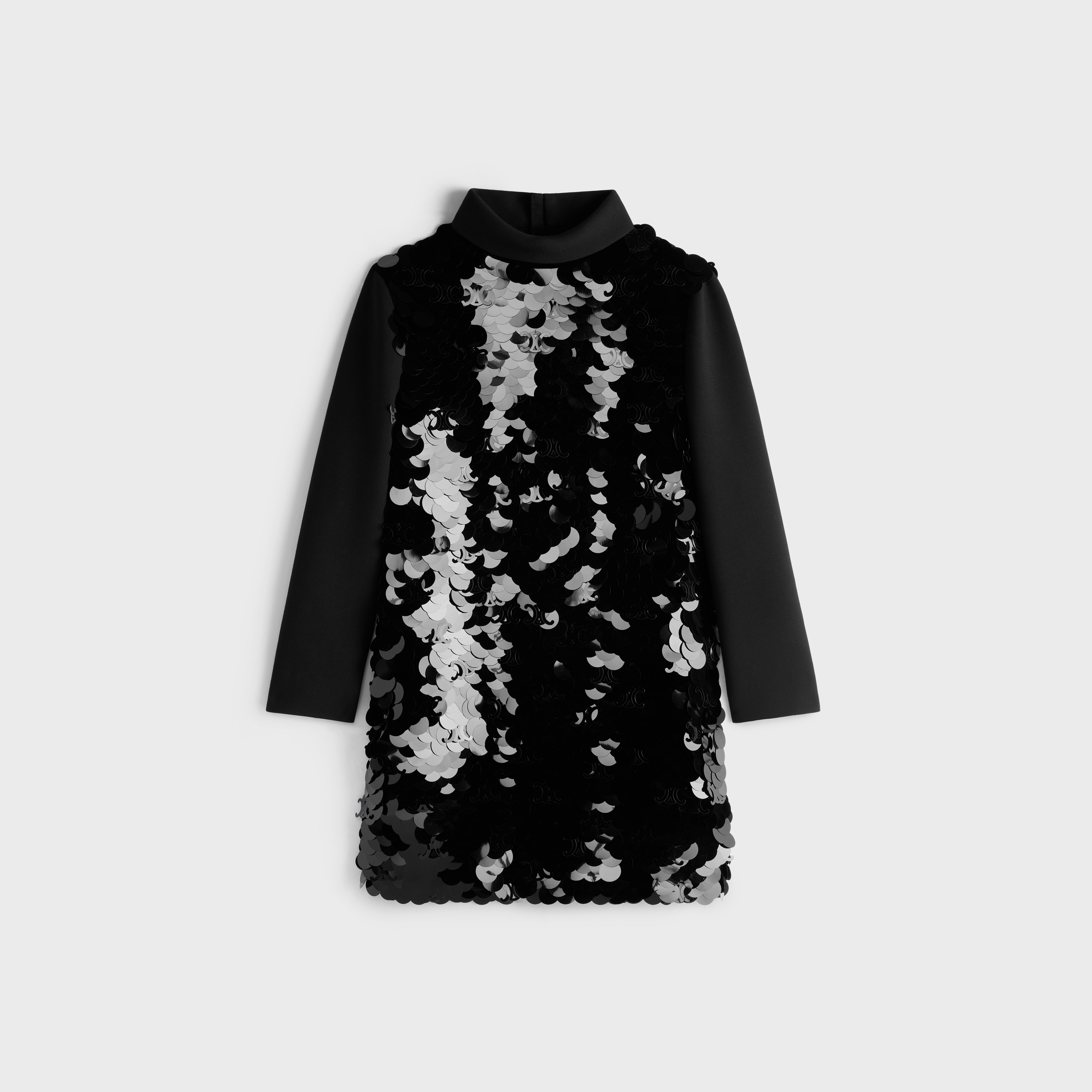 embroidered dress in silk georgette - 1