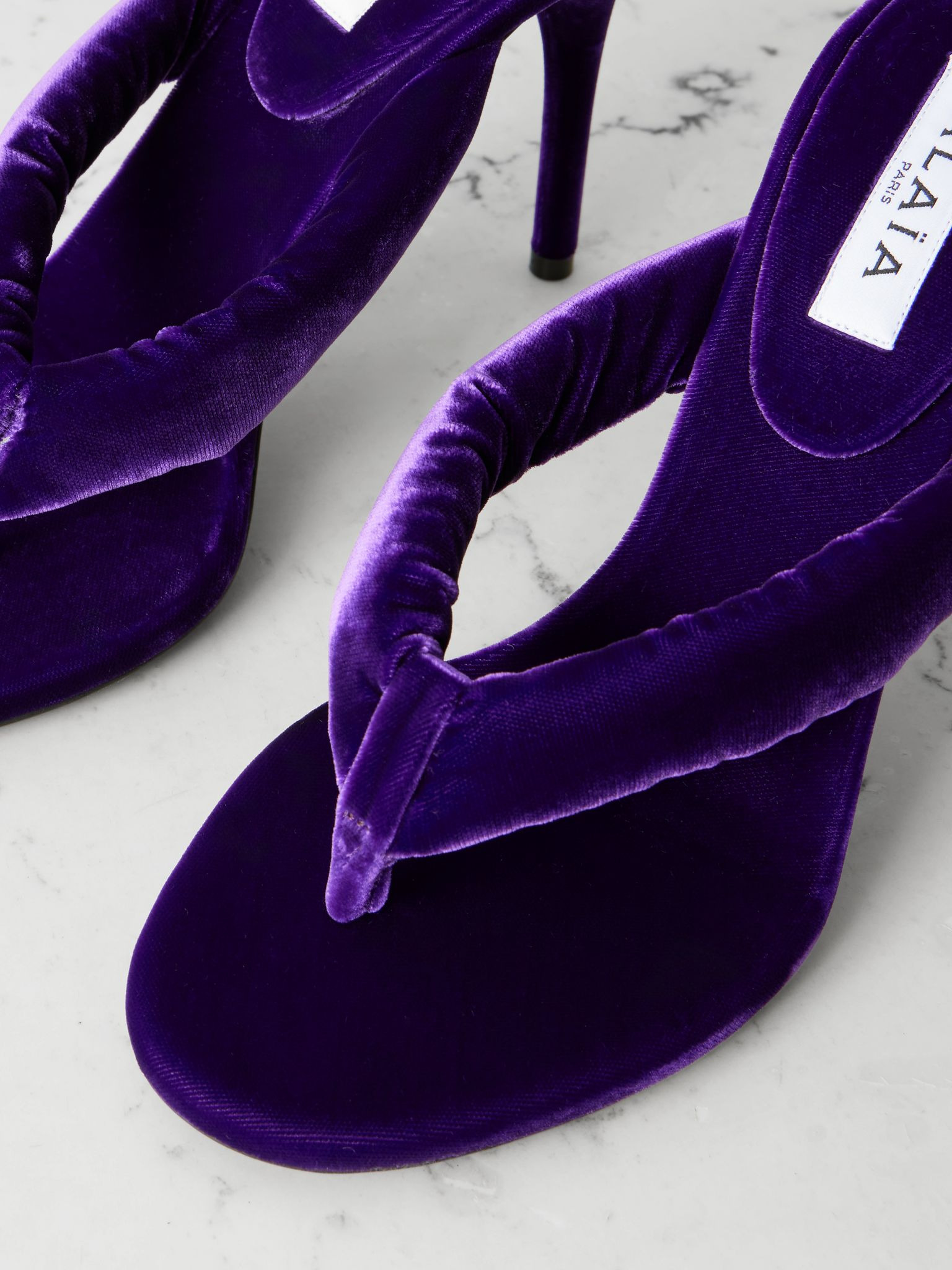 90 velvet mules Purple - 4