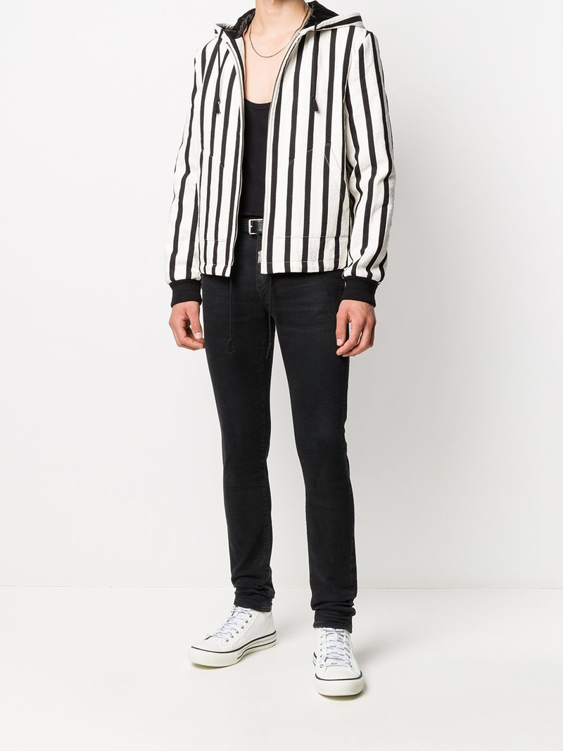 SAINT LAURENT vertical stripe zipped jacket outlook