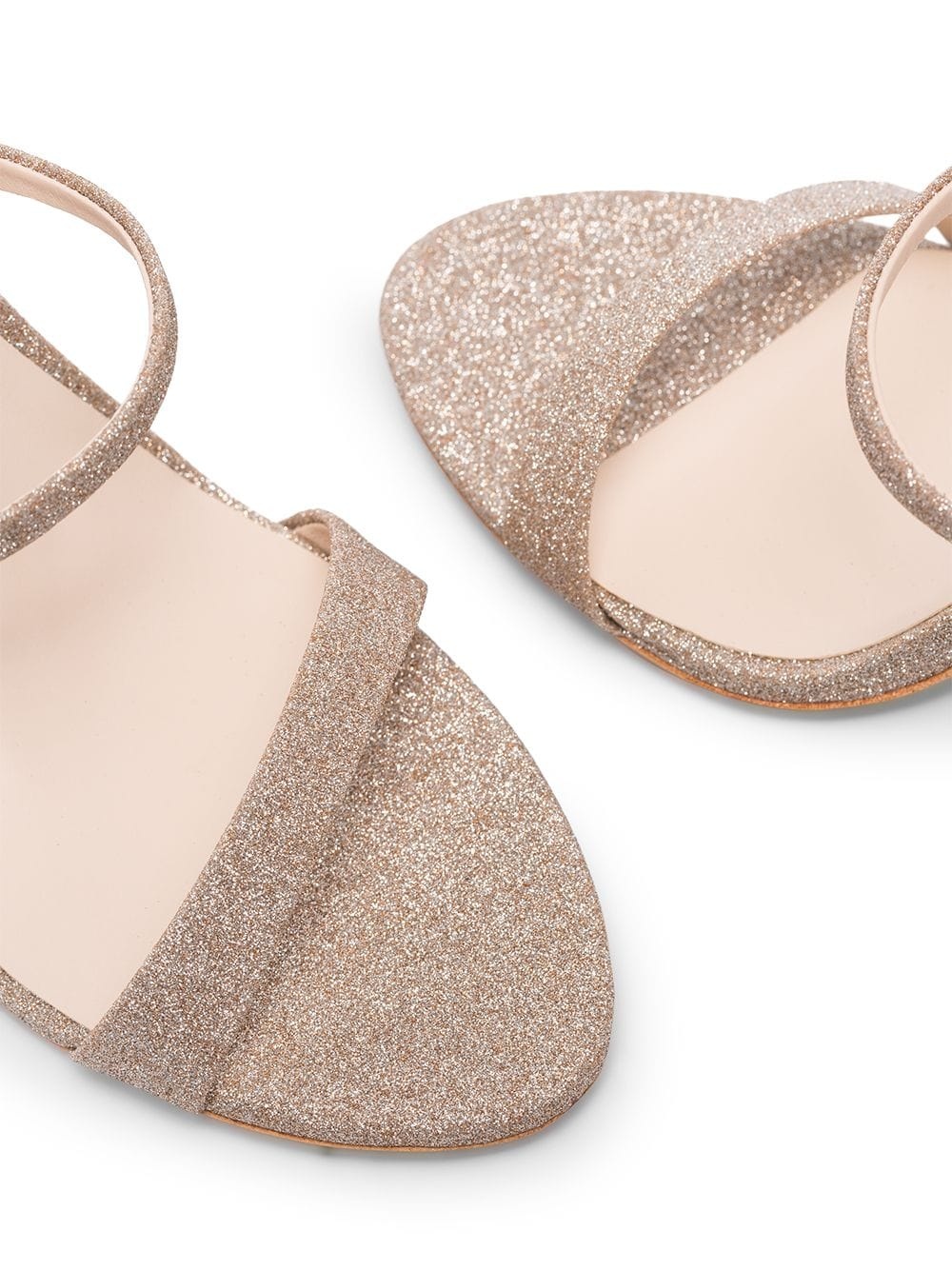 champagne glitter rosalind 100 leather sandals - 4