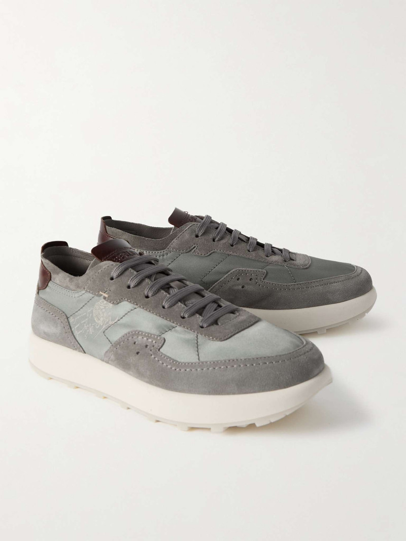 Light Track Venezia Leather-Trimmed Nylon and Suede Sneakers 4