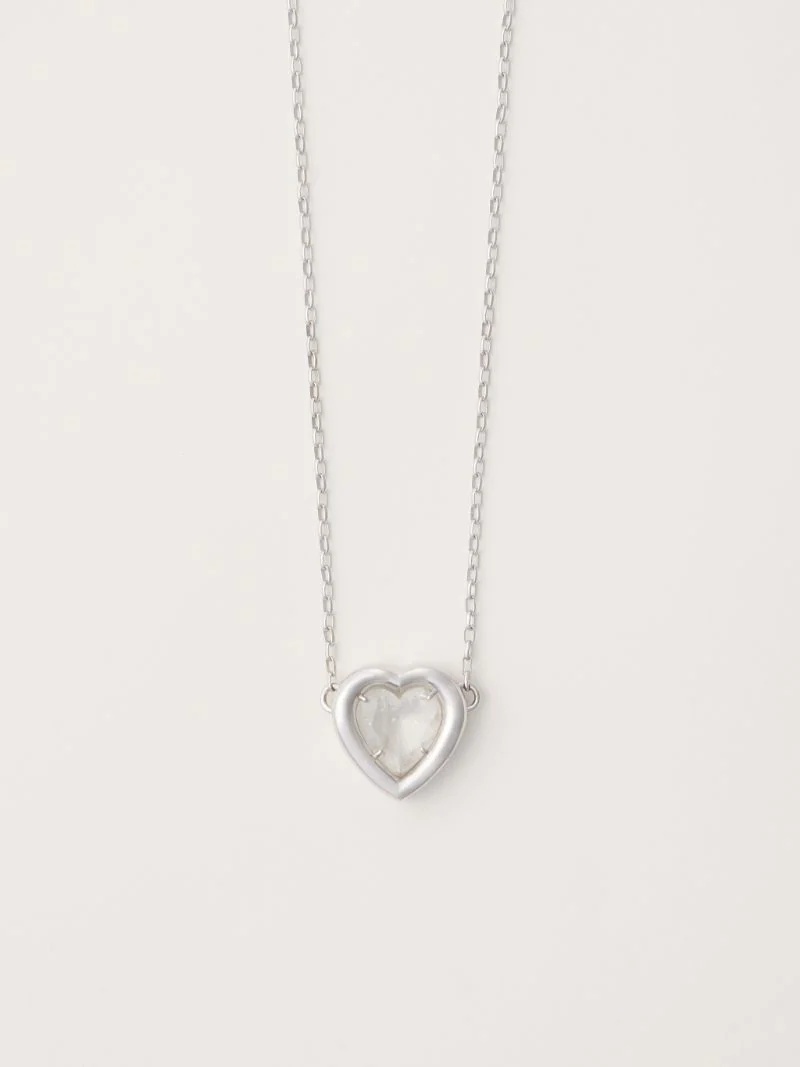 HEART STONE CHARM NECKLACE - 1