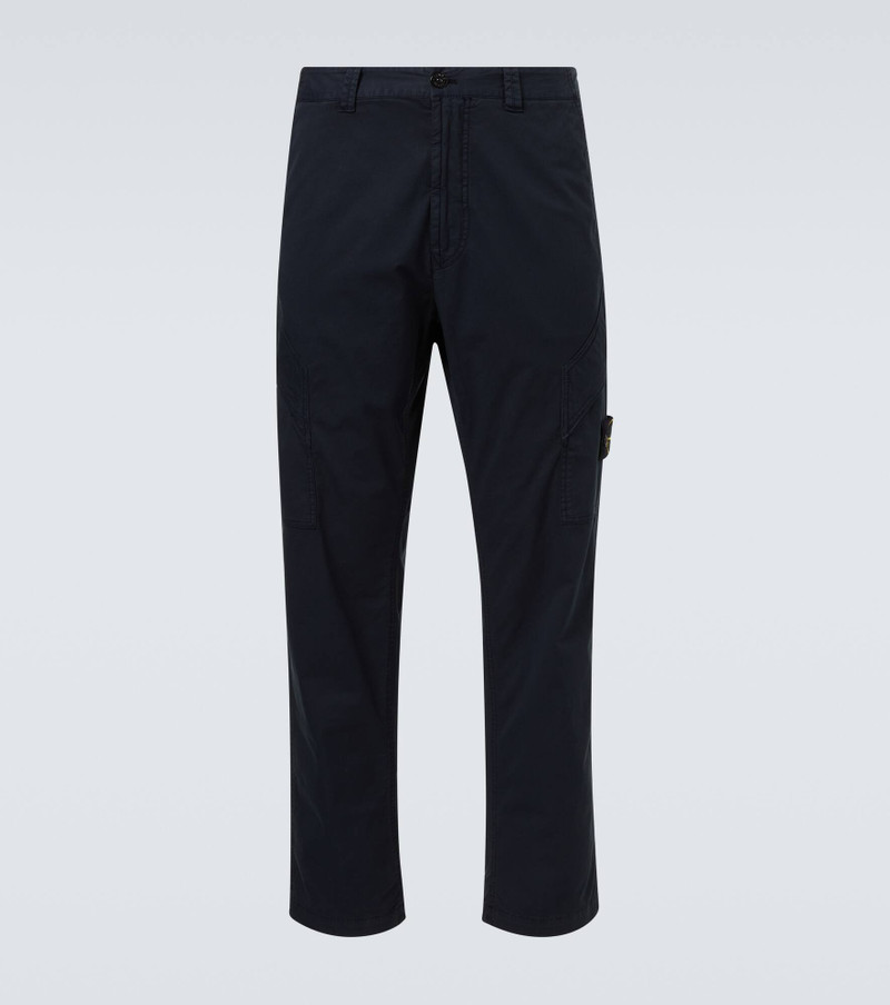 Embroidered cotton-blend twill cargo pants 1