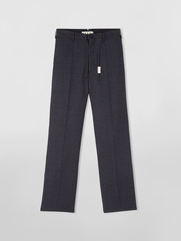 CHINO TROUSERS WITH HOUNDSTOOTH CHECK MOTIF - 1