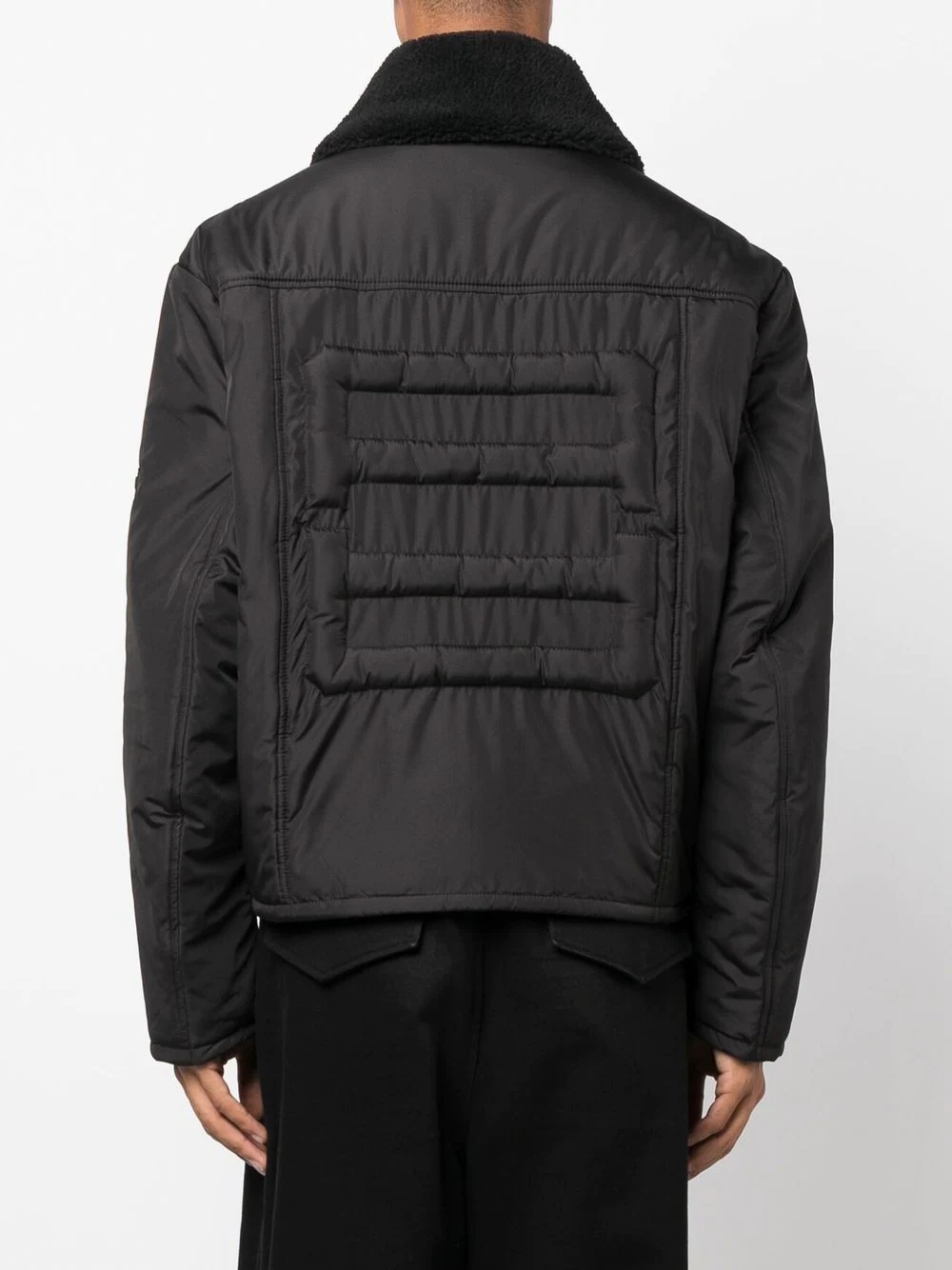 logo-embossed padded short jacket - 4