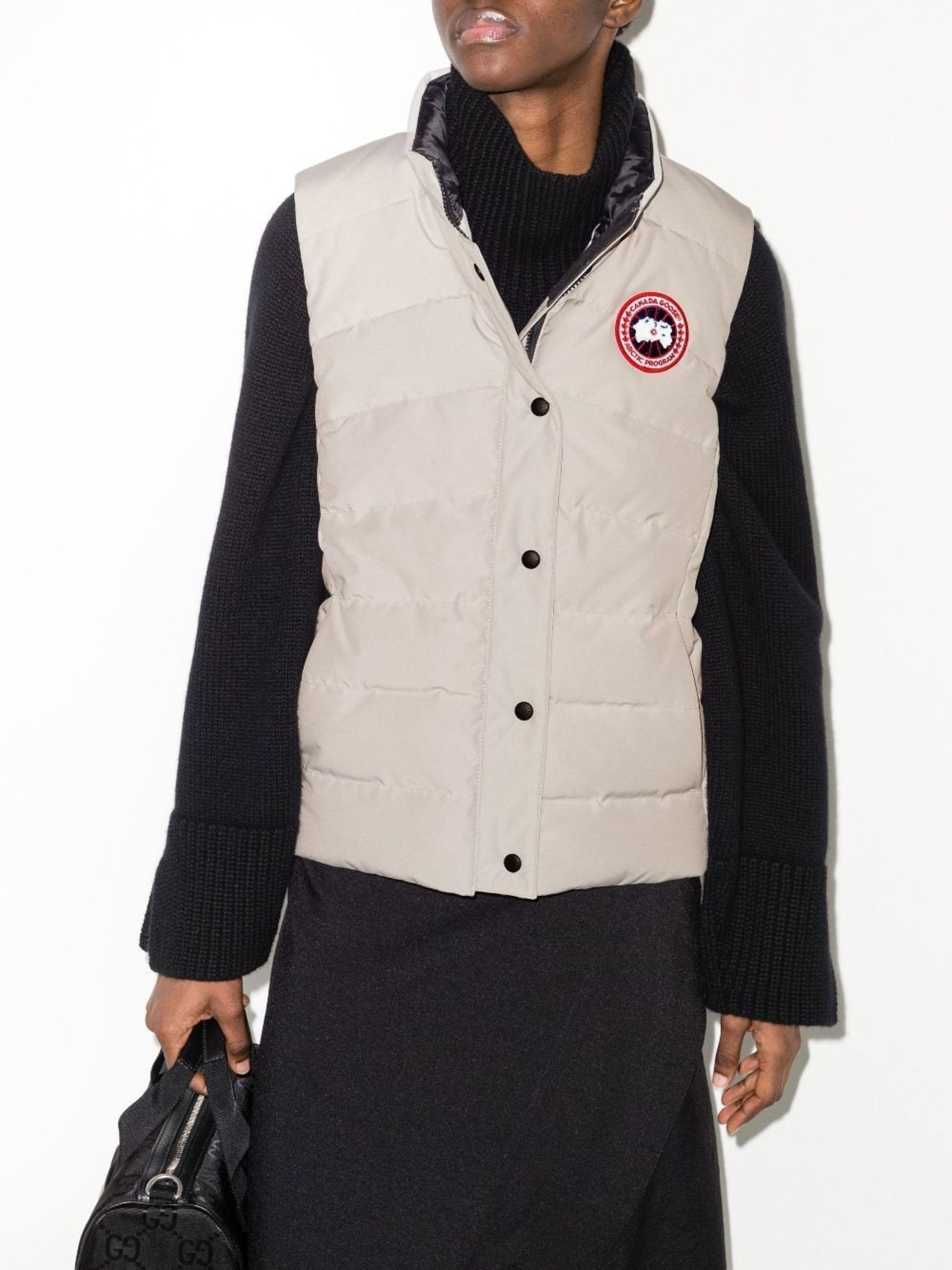 logo-patch padded gilet - 2