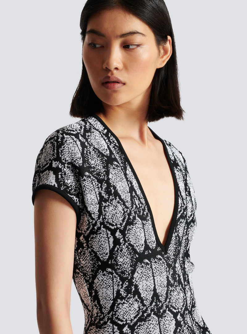Snakeskin jacquard dress 8