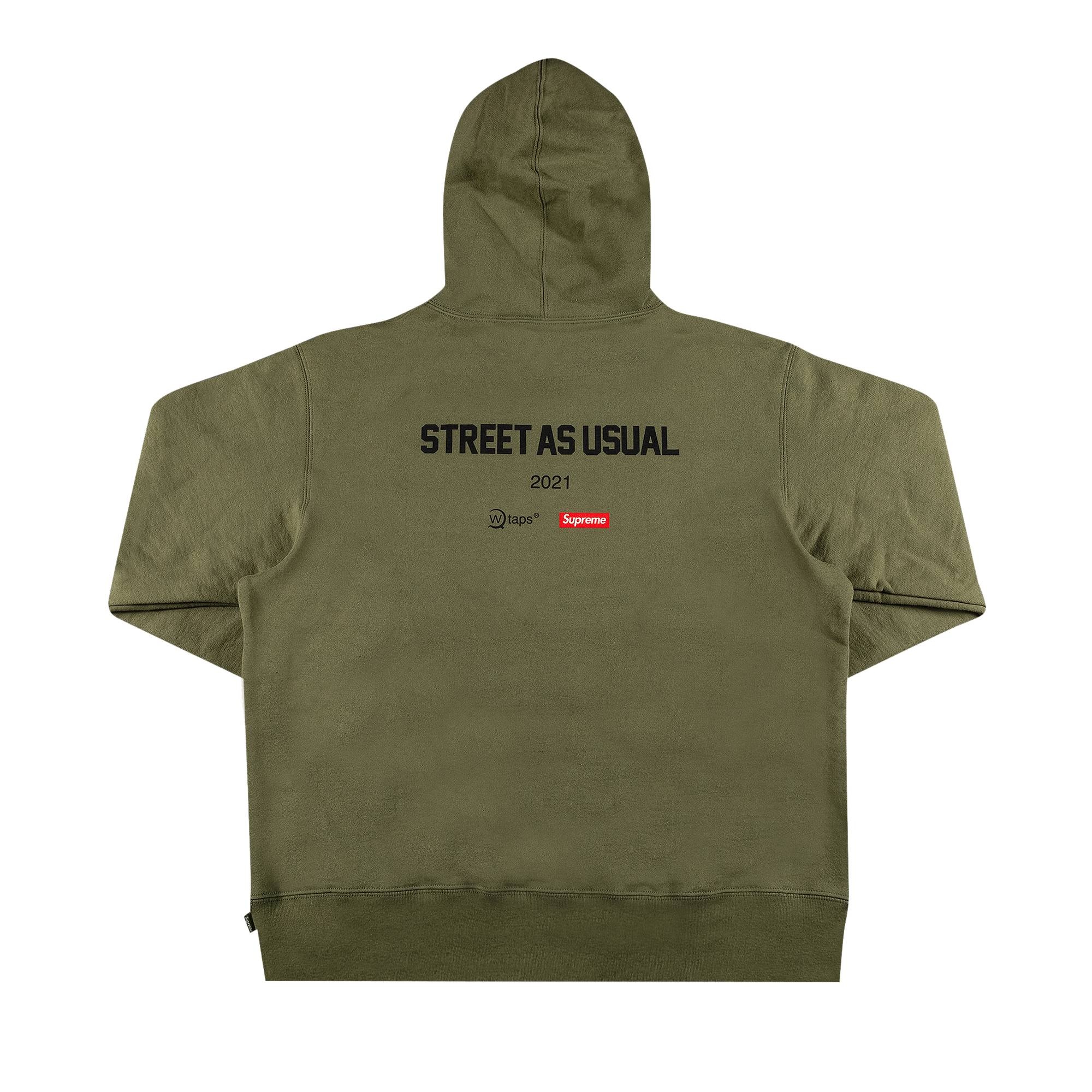 Supreme x WTAPS Sic'em! Hooded Sweatshirt 'Light Olive' - 2