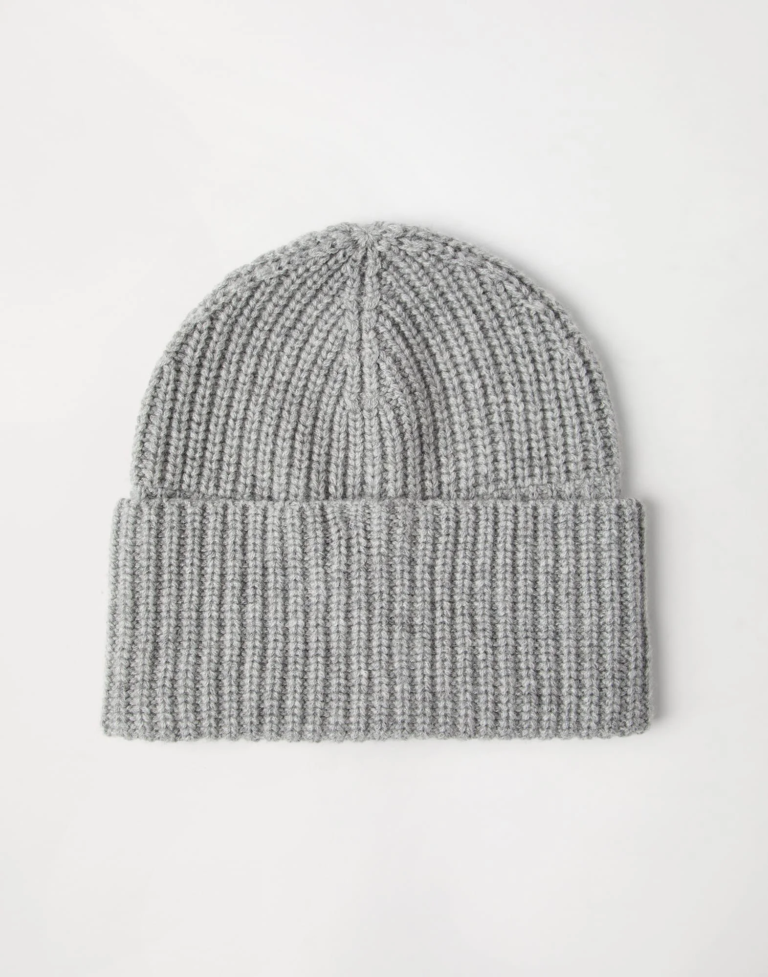 Cashmere English rib knit beanie - 1