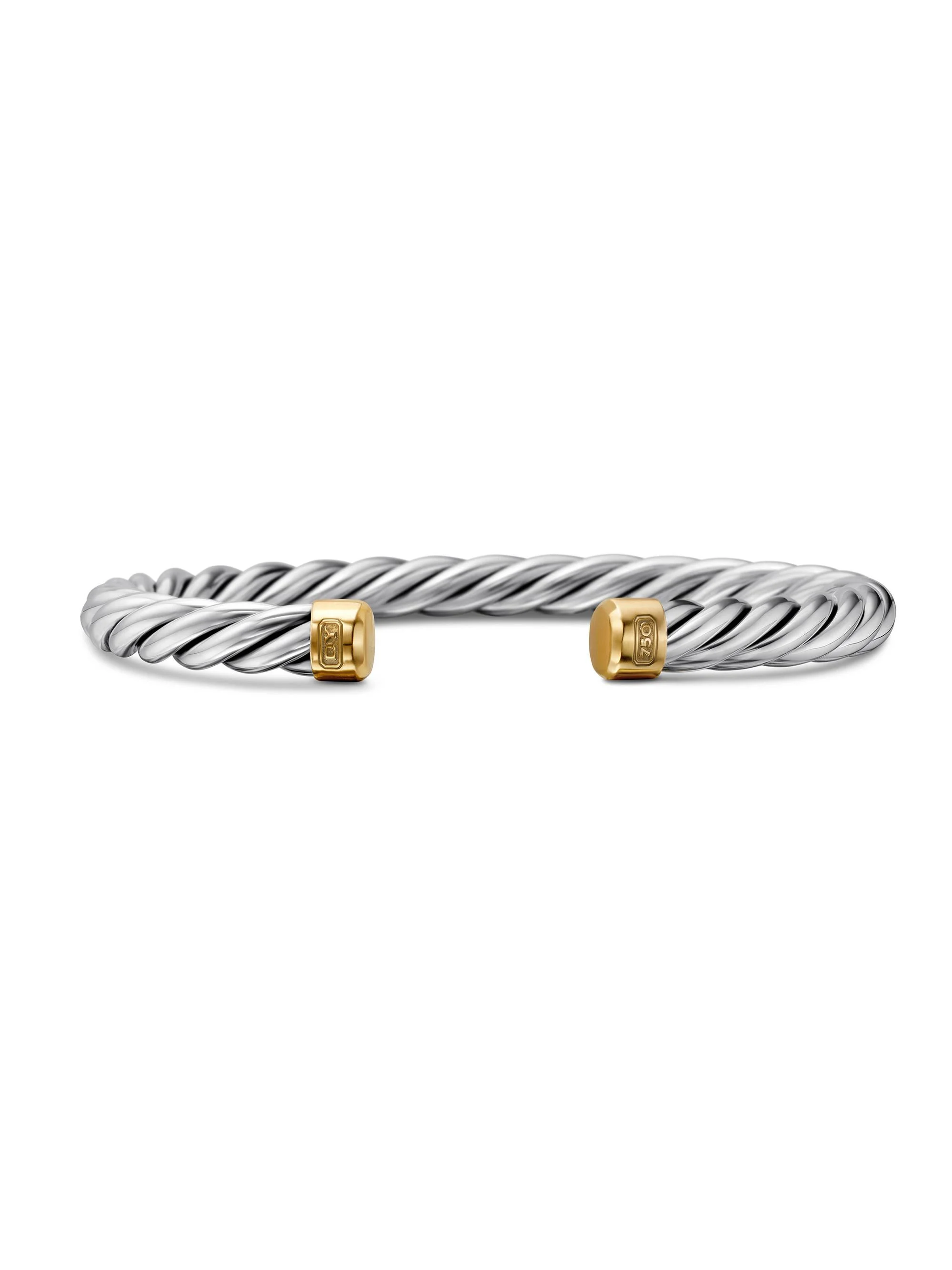Men's Cable Cuff Bracelet in Sterling Silver - Silver - 1