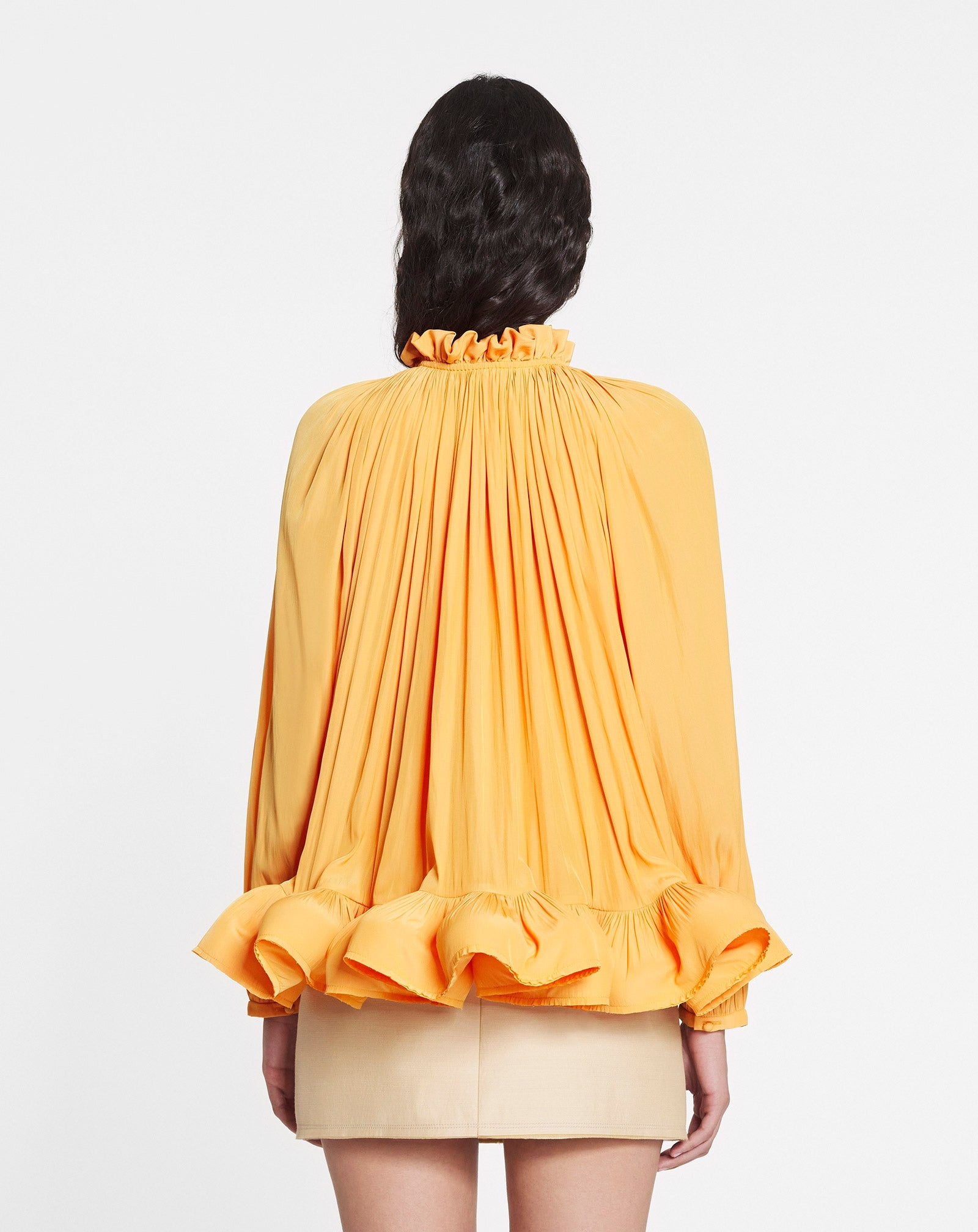 LONG-SLEEVE CHARMEUSE BLOUSE - 4