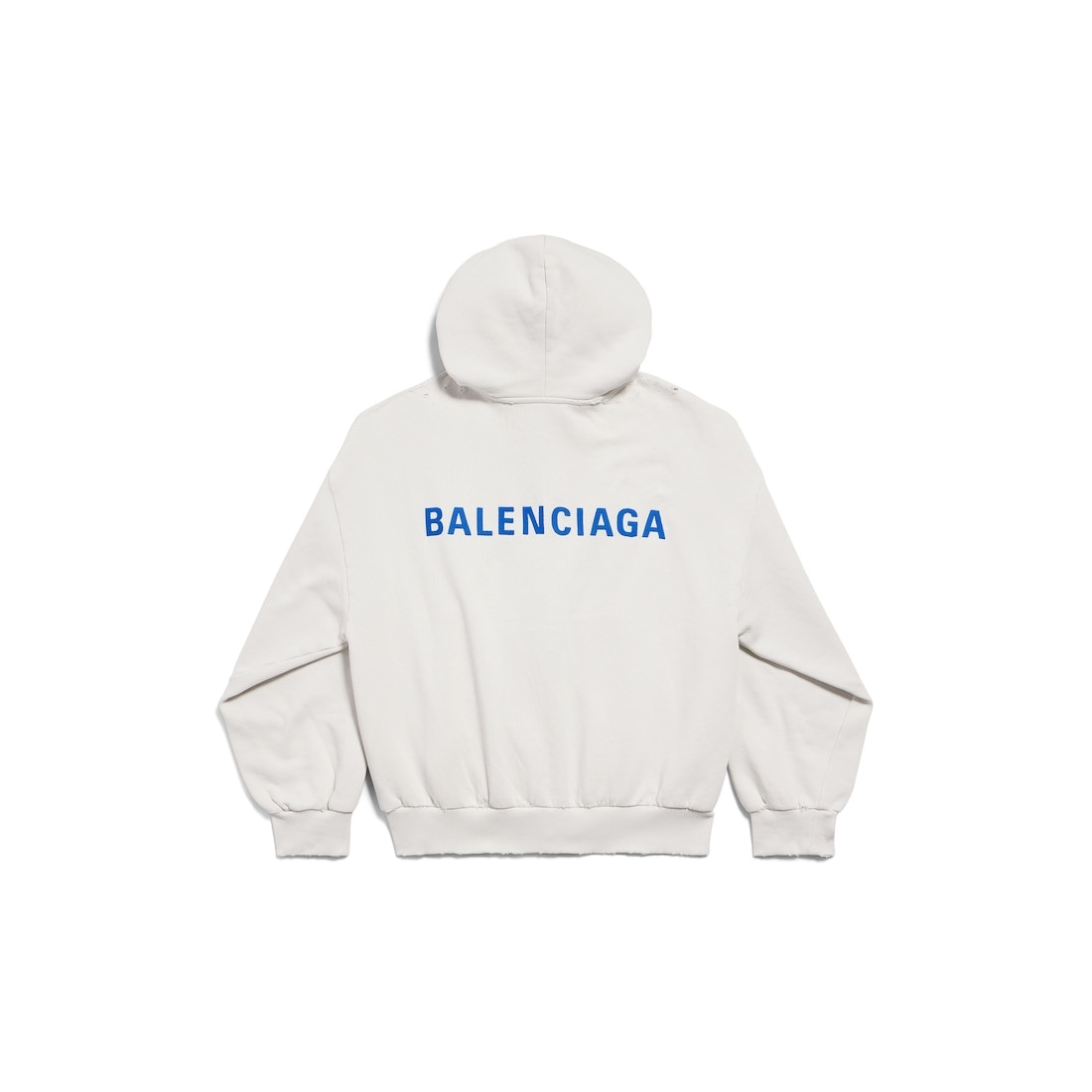 Balenciaga Back Zip-up Hoodie Regular Fit in Dirty White/blue - 7