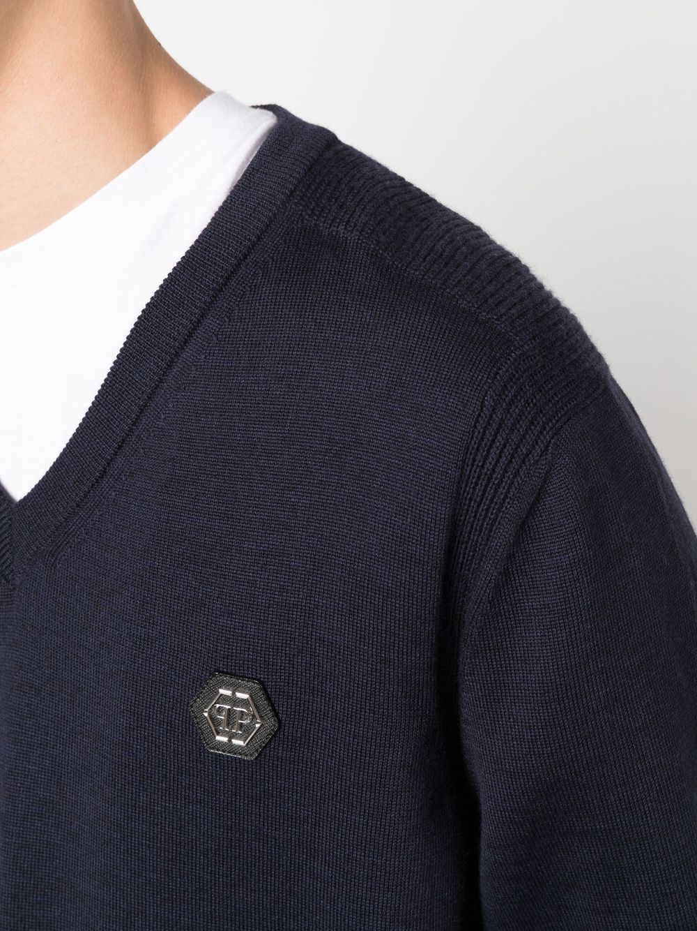 logo-patch crew neck sweater - 5