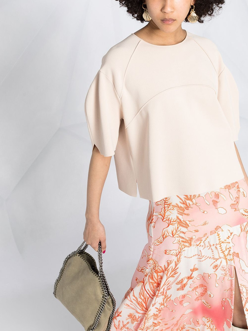 piped-seam cropped blouse 5