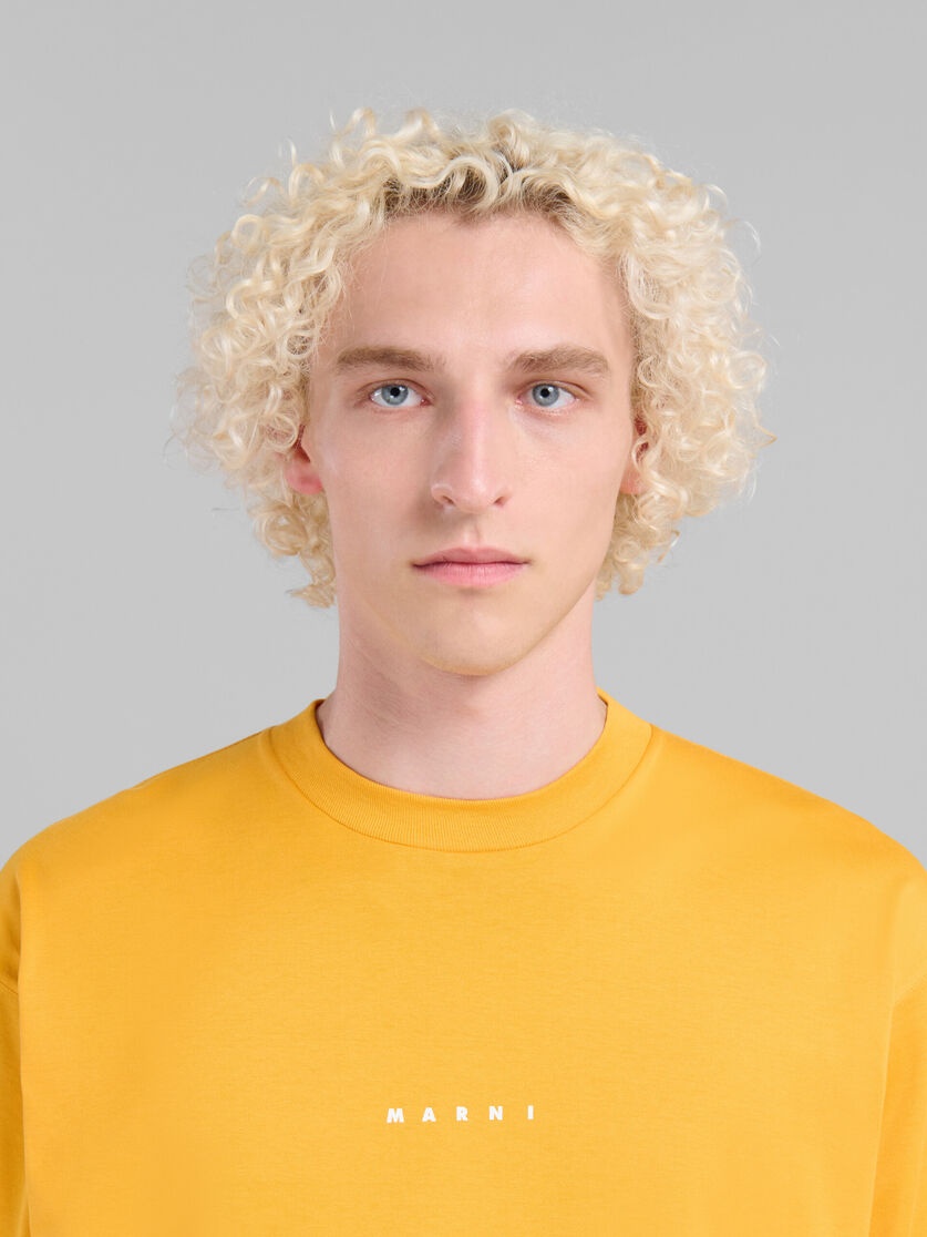 ORANGE BIO COTTON T-SHIRT WITH MINI LOGO - 4