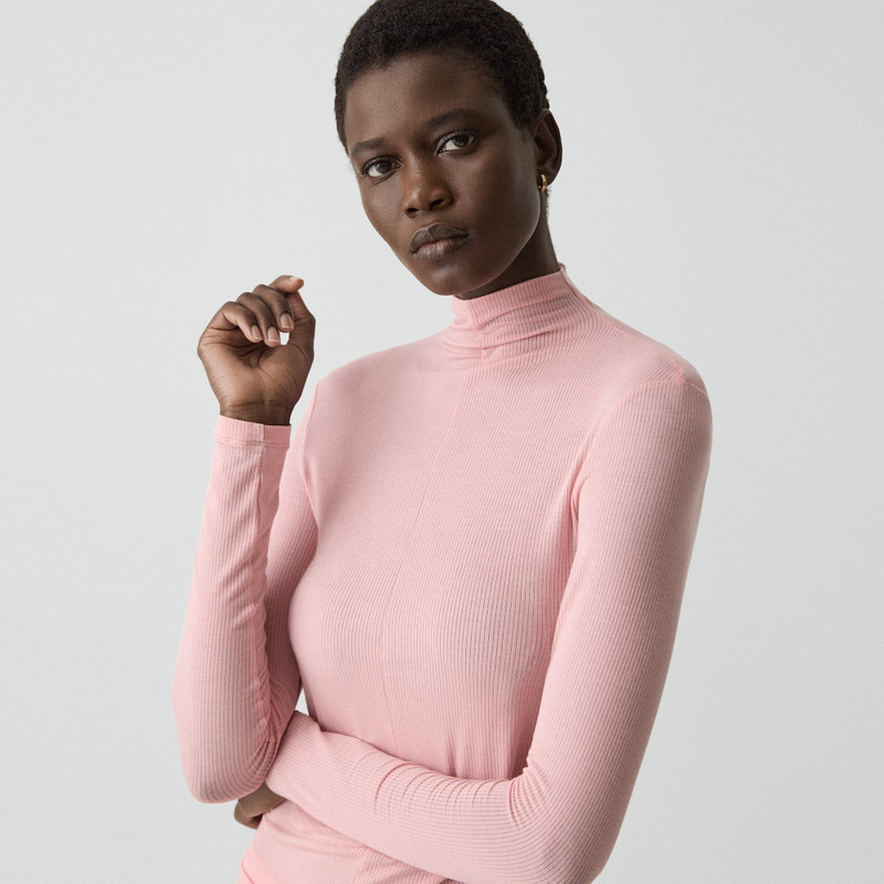 Mock Neck Top in Lounge Rib 5