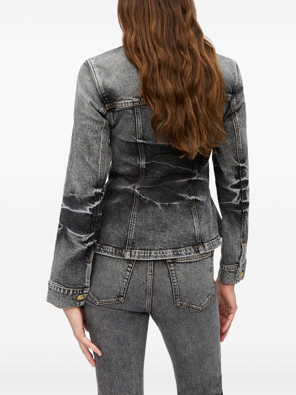 whiskering-effect denim jacket - 4