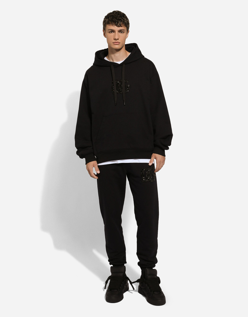 Dolce & Gabbana Jogging pants with rhinestone-detailed DG patch outlook