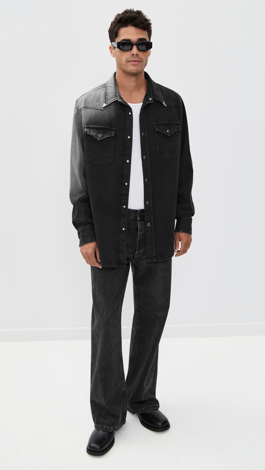 Ombre Western Denim Shirt - 4