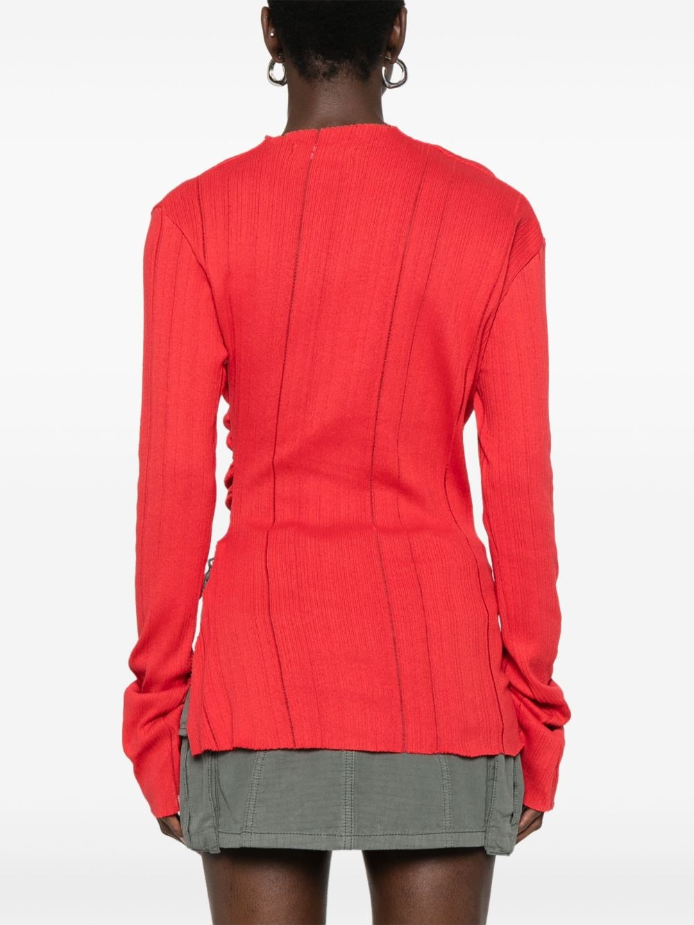 slit-detail knitted top - 4