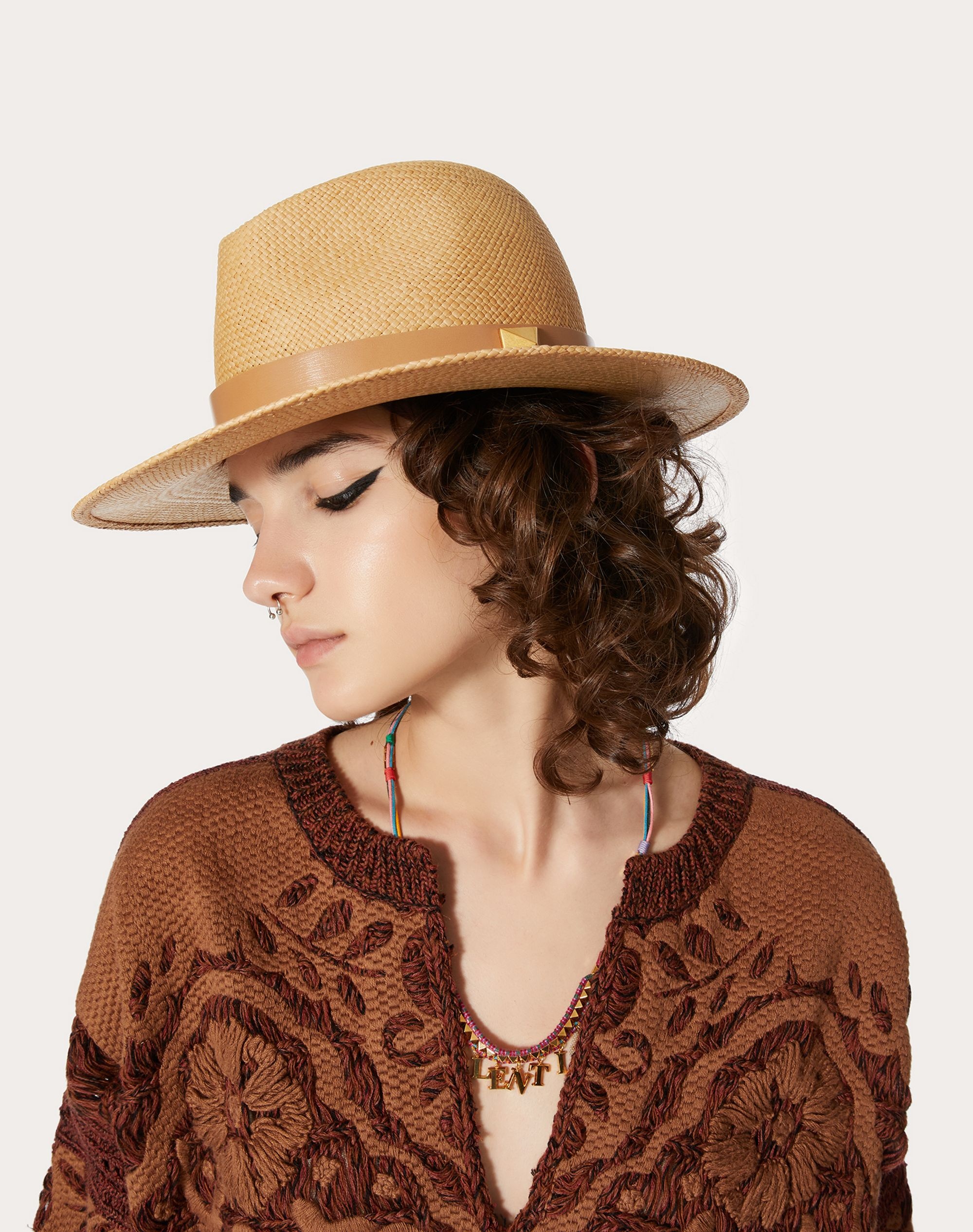 ROMAN STUD STRAW FEDORA - 4