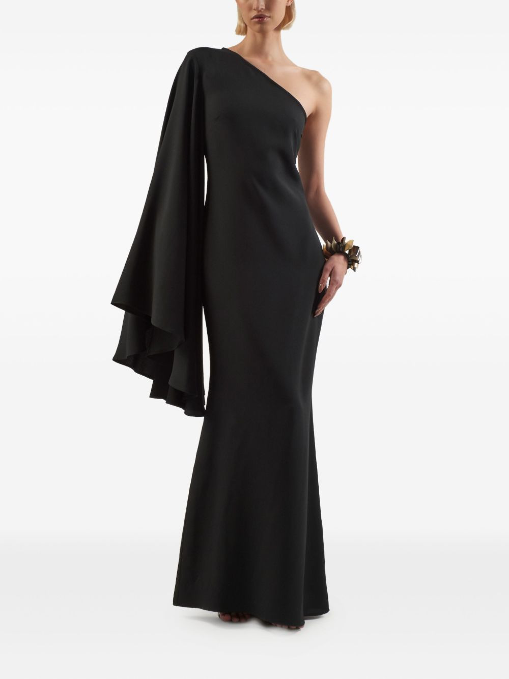 Sifnos one-shoulder flared-sleeve maxi dress - 2