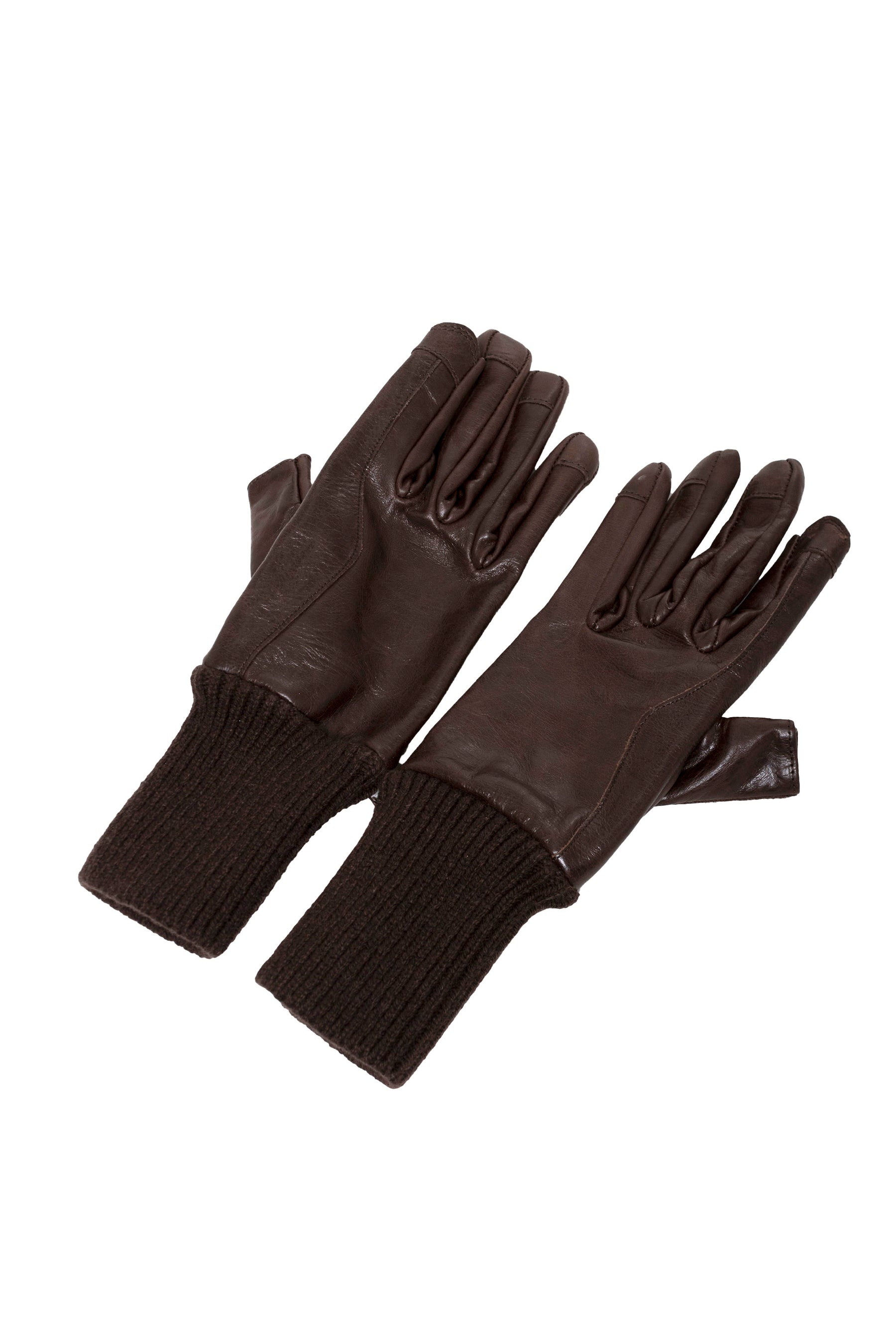 RIBCUFF GLOVES / BRW - 4