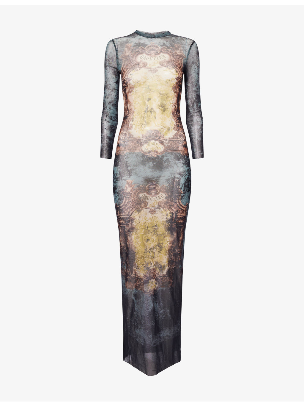 Printed Long-Sleeves Woven Midi Dress - 1