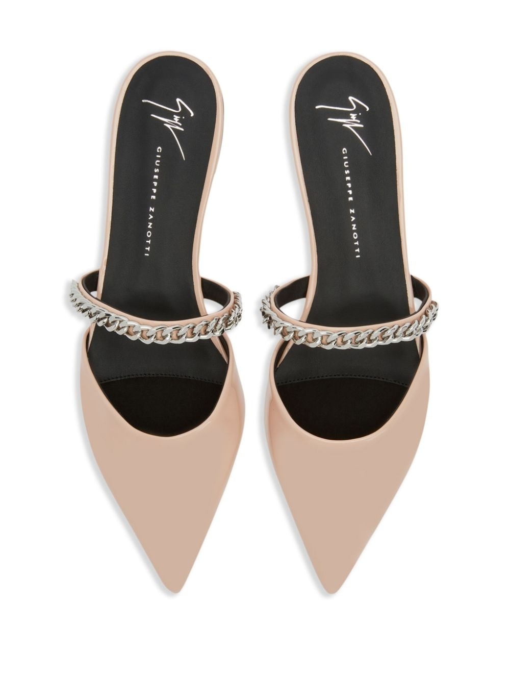 Laurette chain-detail leather mules - 4