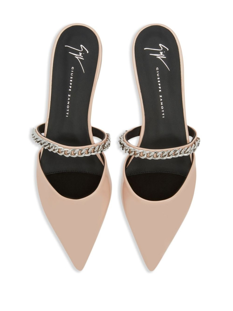 Laurette chain-detail leather mules 4