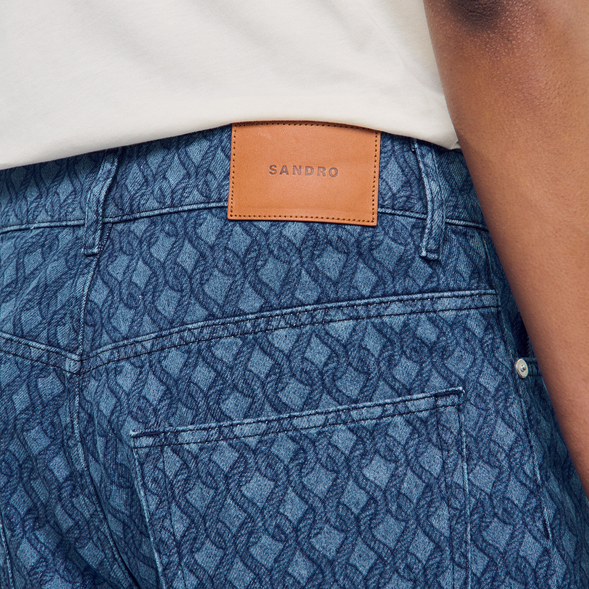 ROPE PATTERN BAGGY JEANS - 3