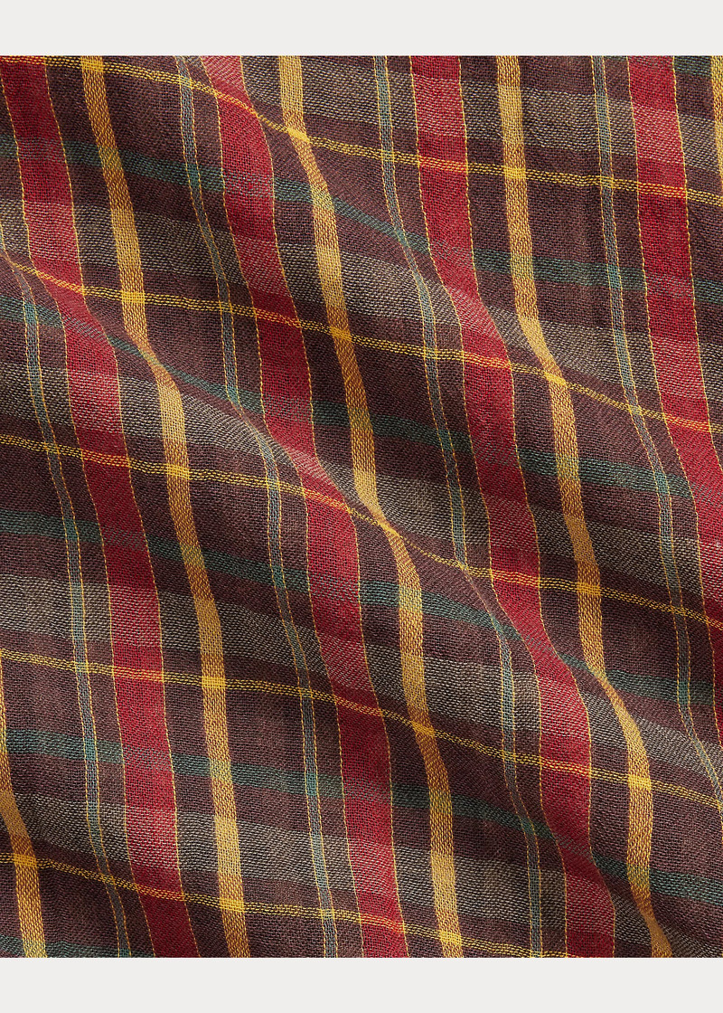 Plaid Double-Faced Cotton Scarf 5