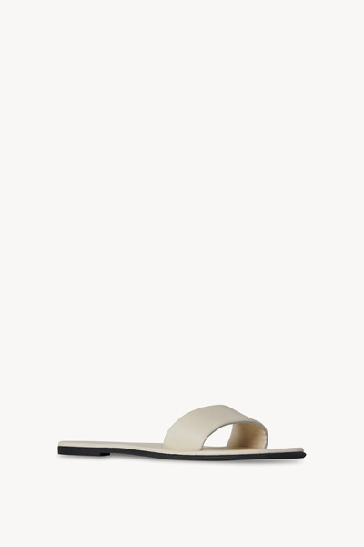 The Row Beach Slide in Leather outlook