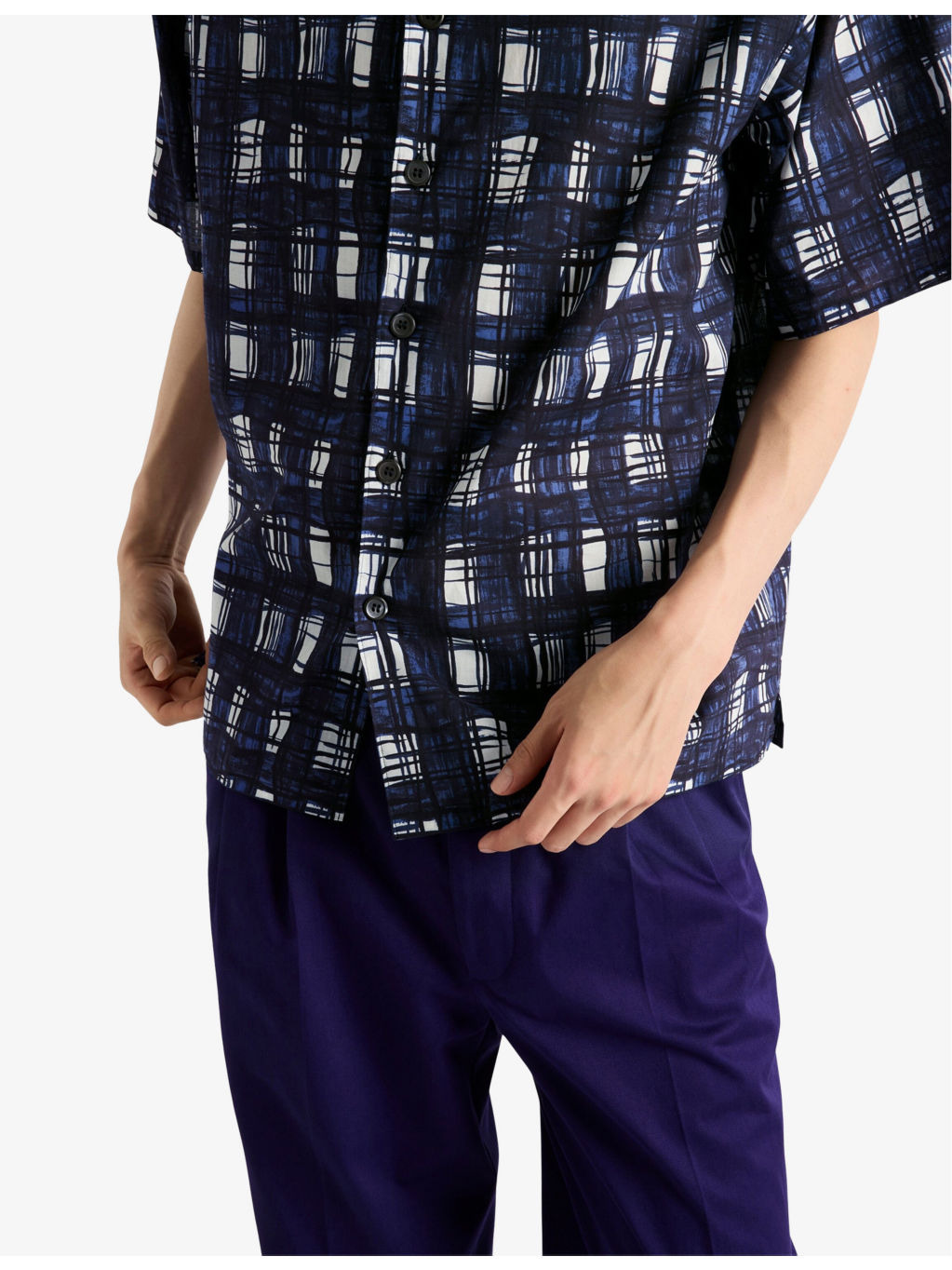 Geometric-Print Short-Sleeve Cotton Shirt - 4