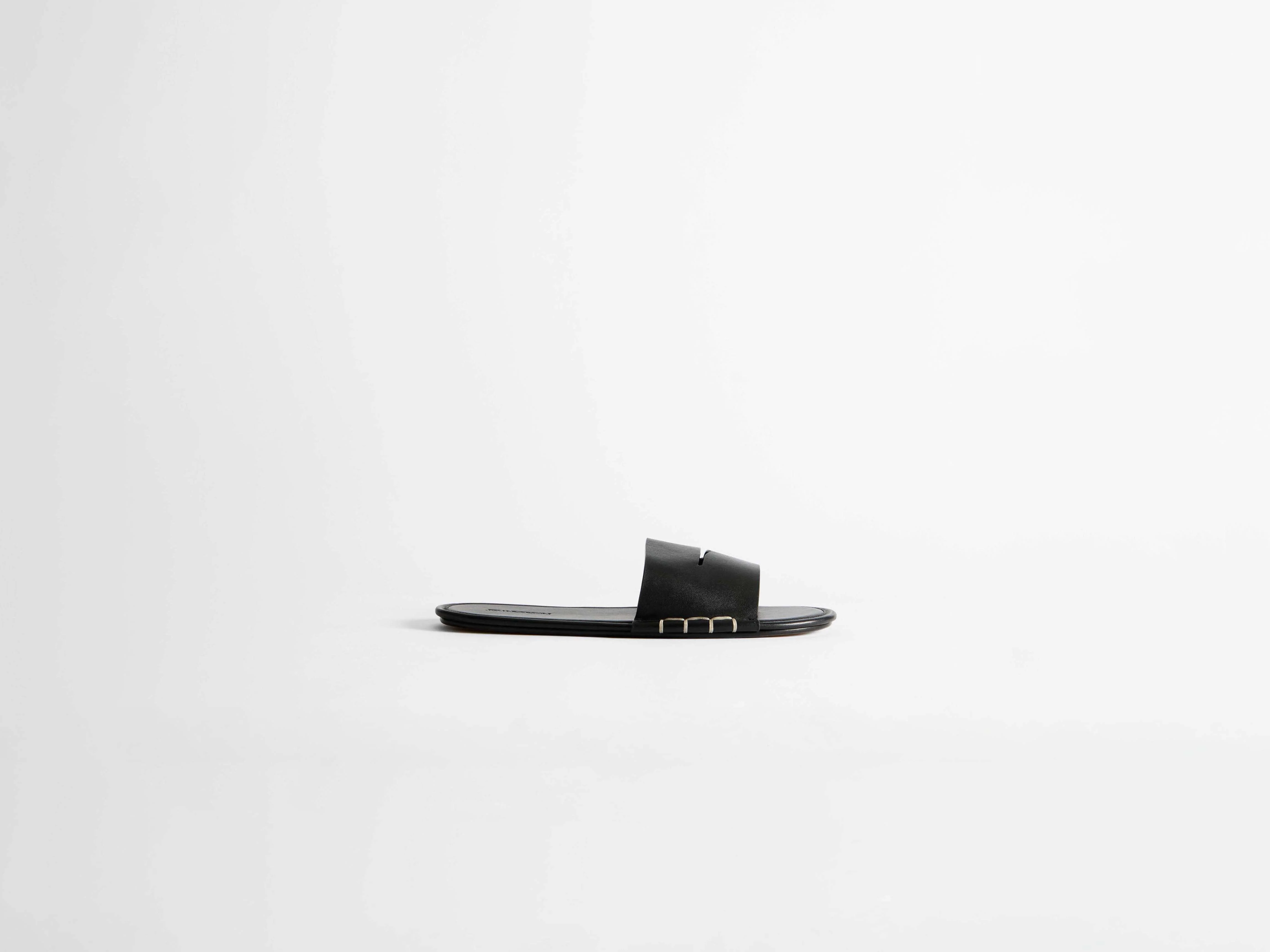 WOMENS LOAFER SLIDES IN BLACK - 1
