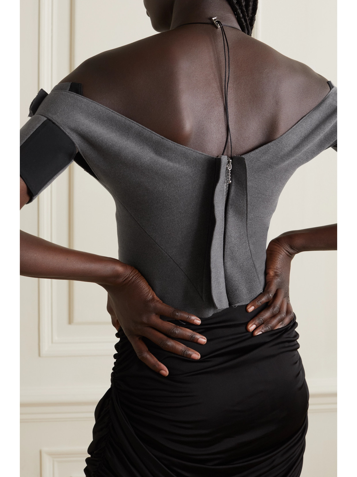 Alasia Cropped Off-the-shoulder Felt Top - 3