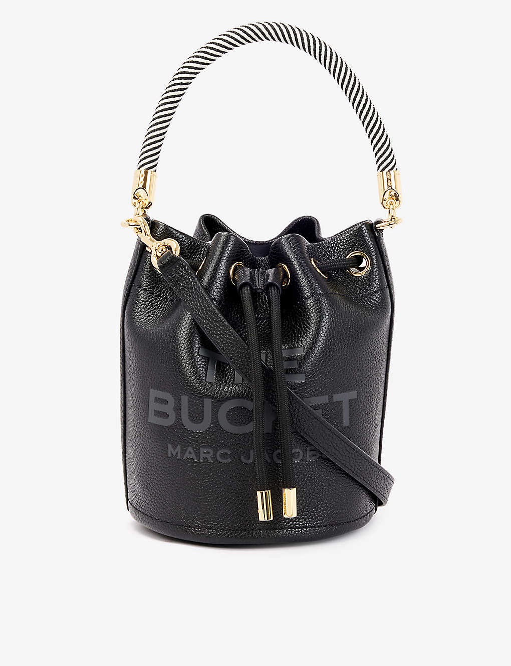 Logo-embossed leather bucket bag - 1