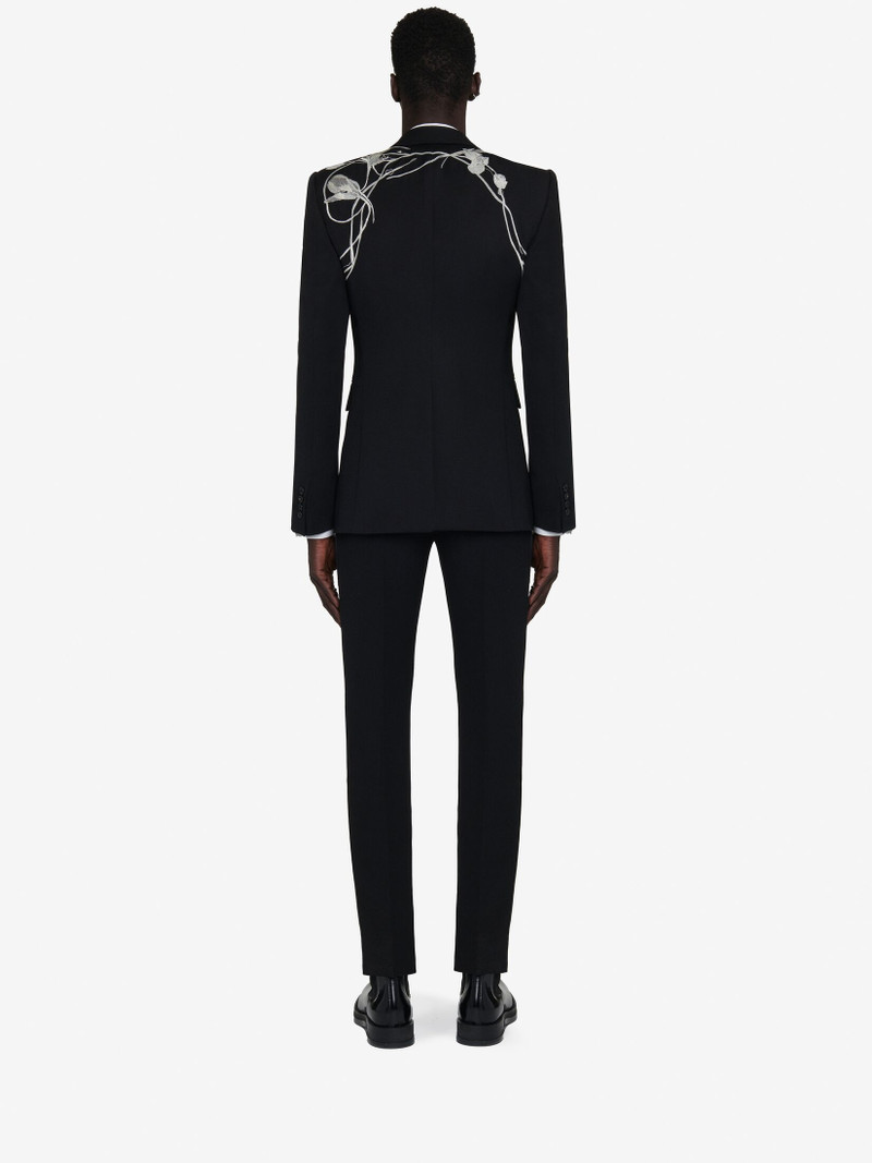 Men's Pressed Flower Harness Single-breasted Jacket in Black 4