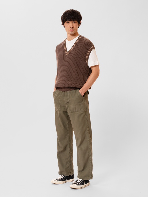 Sverre Knitted Vest Brownmelange - 6