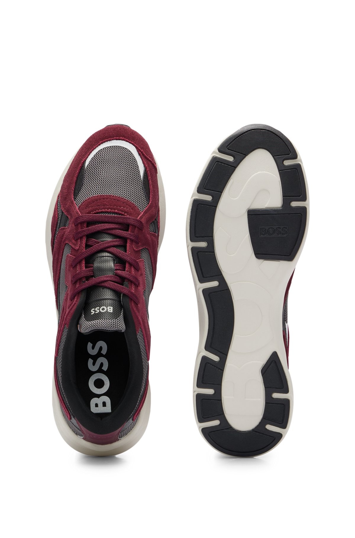 MIXED-MATERIAL SNEAKERS WITH SUEDE AND MESH - 4