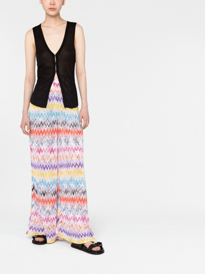 Missoni chevron-knit wide-leg trousers outlook