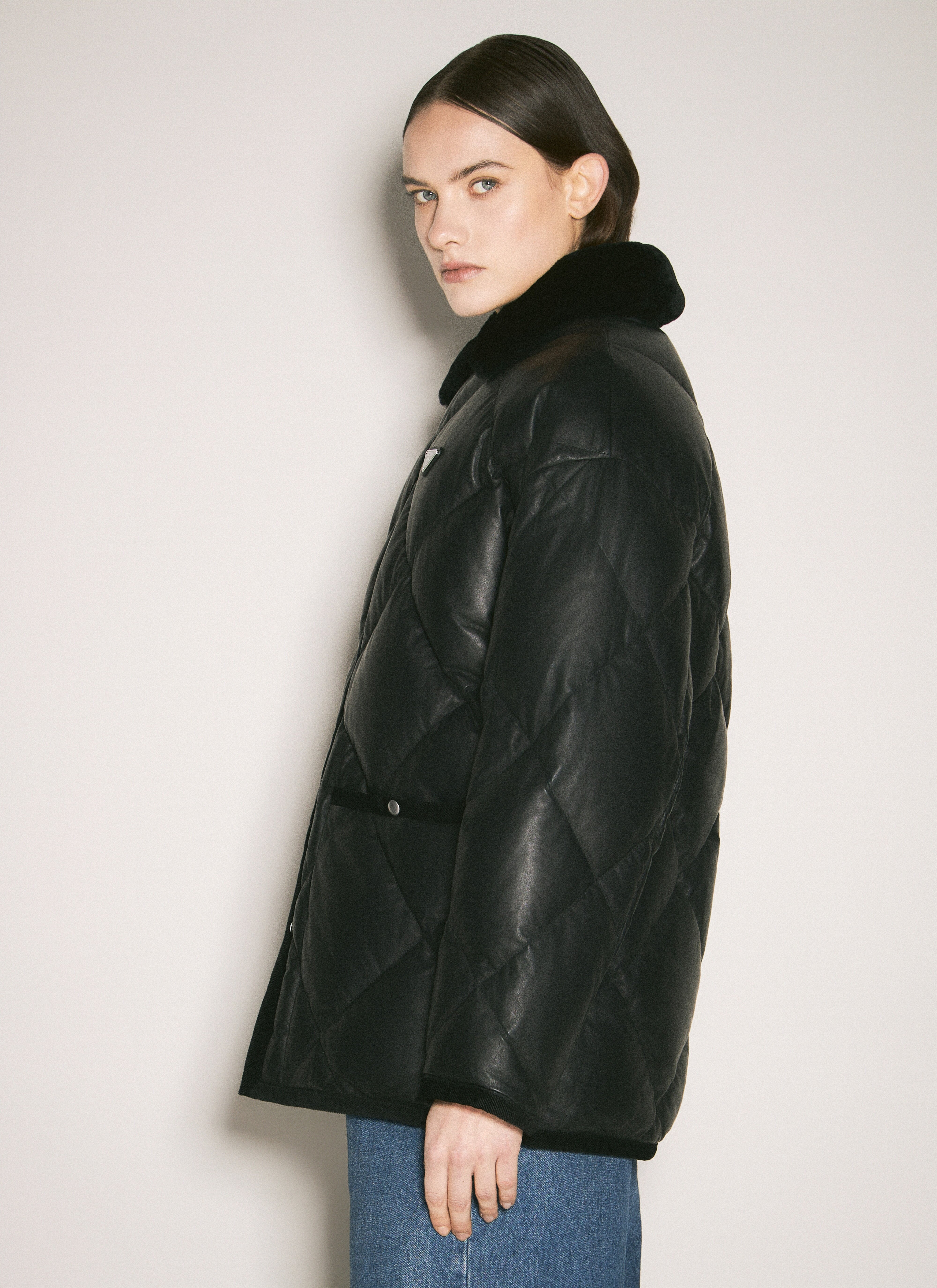 Quilted Nappa Leather Caban - 4