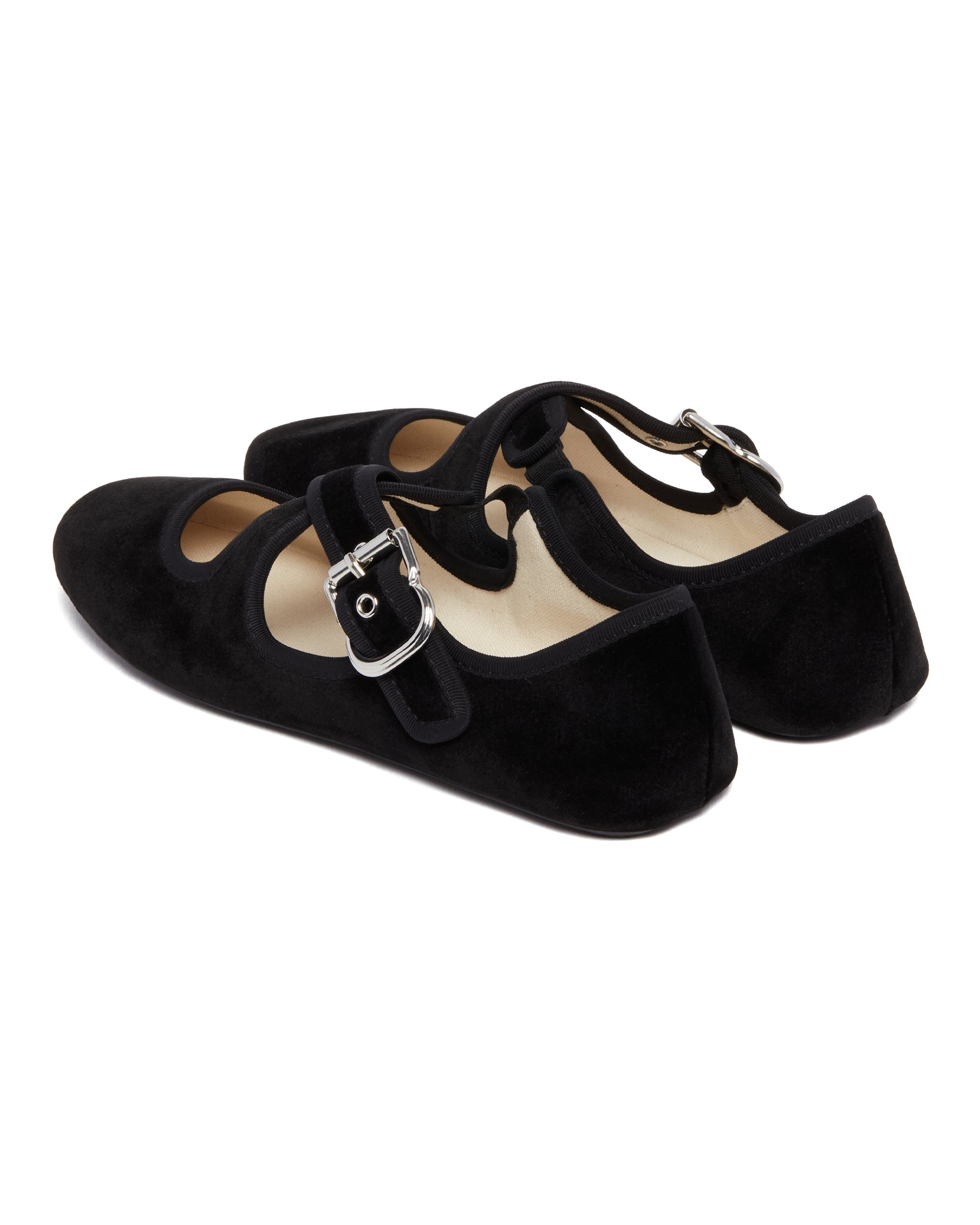 Black Crossed Flat Ballet Flats - 5