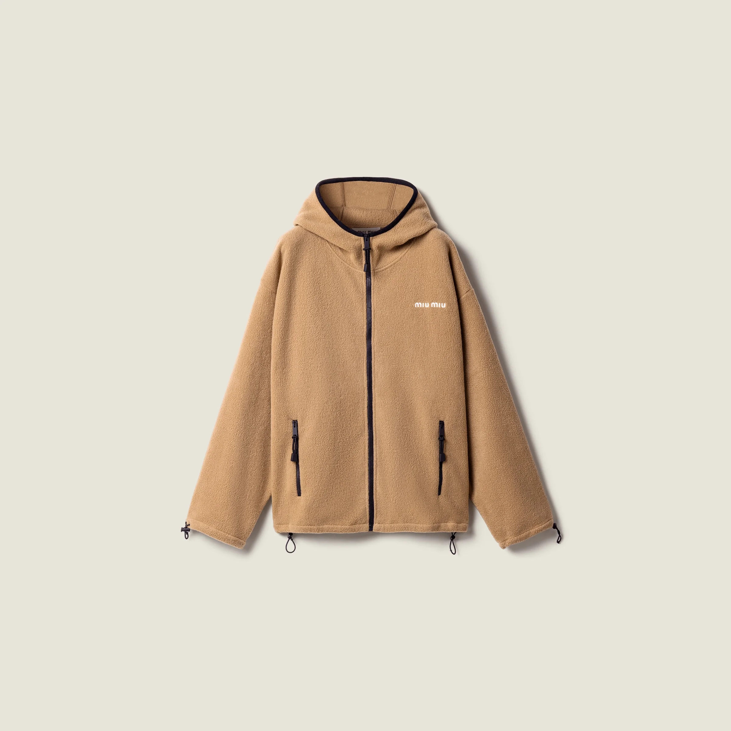 Cotton fleece zipper hoodie - 1