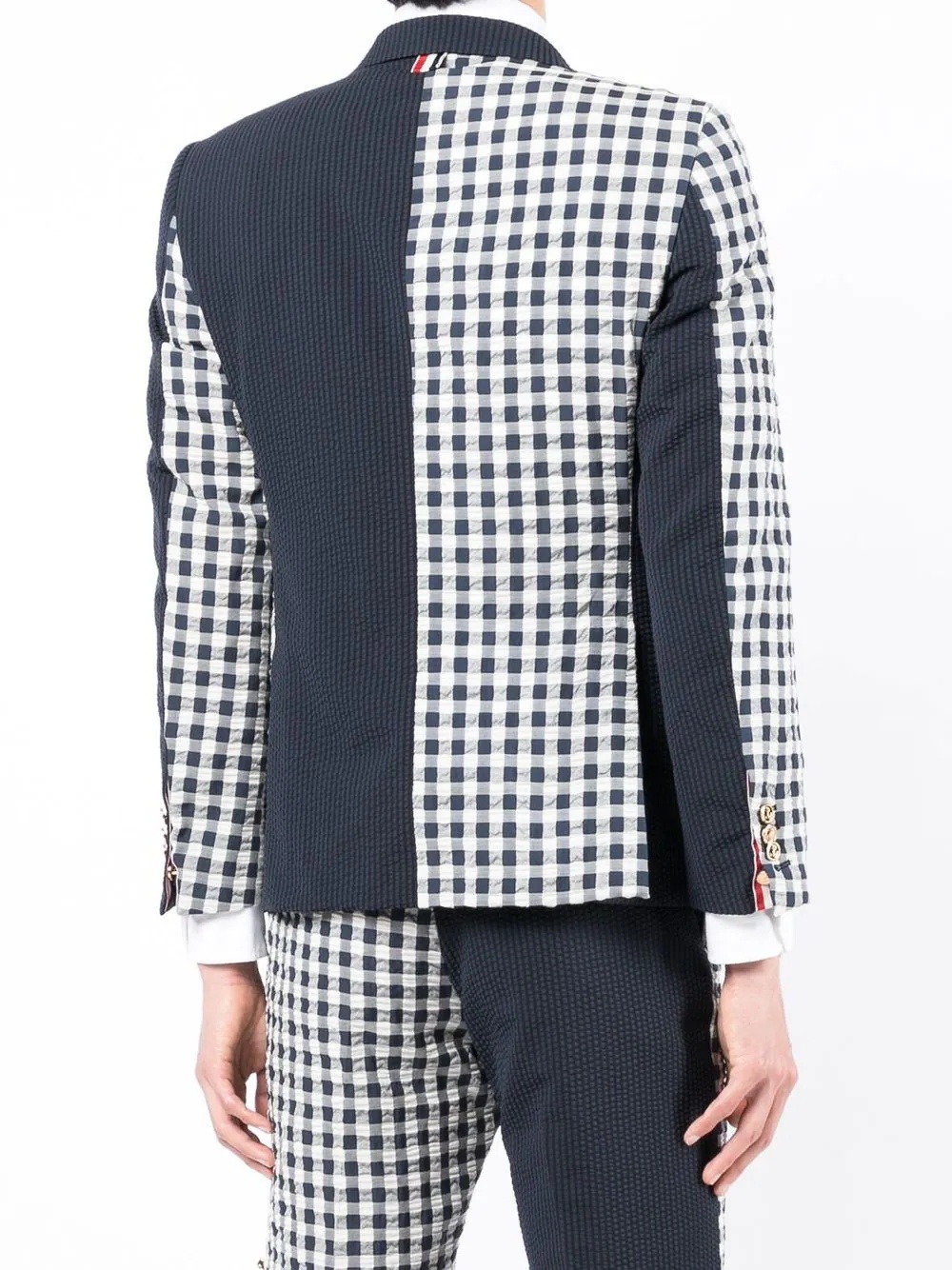 gingham-check blazer - 4